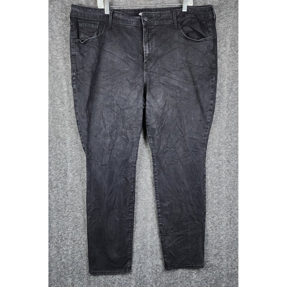 Old‎ Navy Pop Icon Skinny Jeans Womens 20 Black Faded Stretch Denim Mid Rise